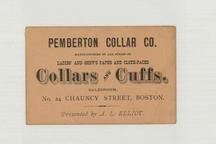 Pemberton Collar Co. 1, Perkins Collection 1850 to 1900 Advertising Cards